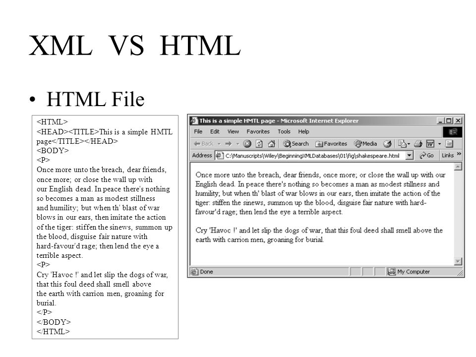 Xml Database Dbsi Lab Contents Xml Outline Comparing Xml