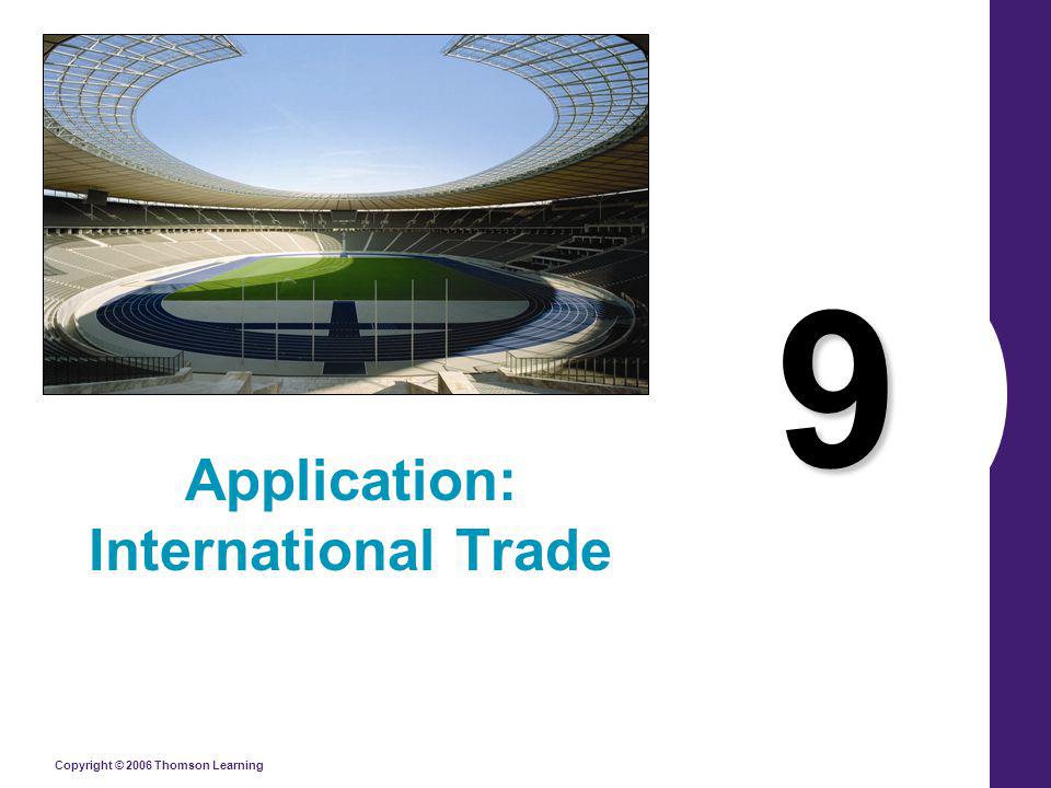 Copyright © 2006 Thomson Learning 9 Application: International Trade