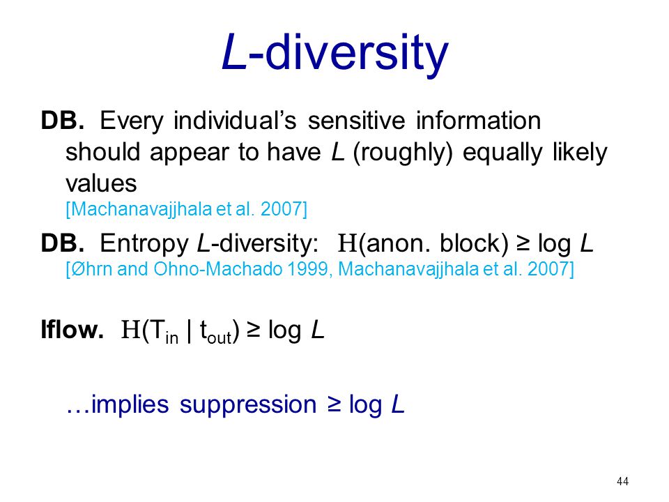 L-diversity DB.