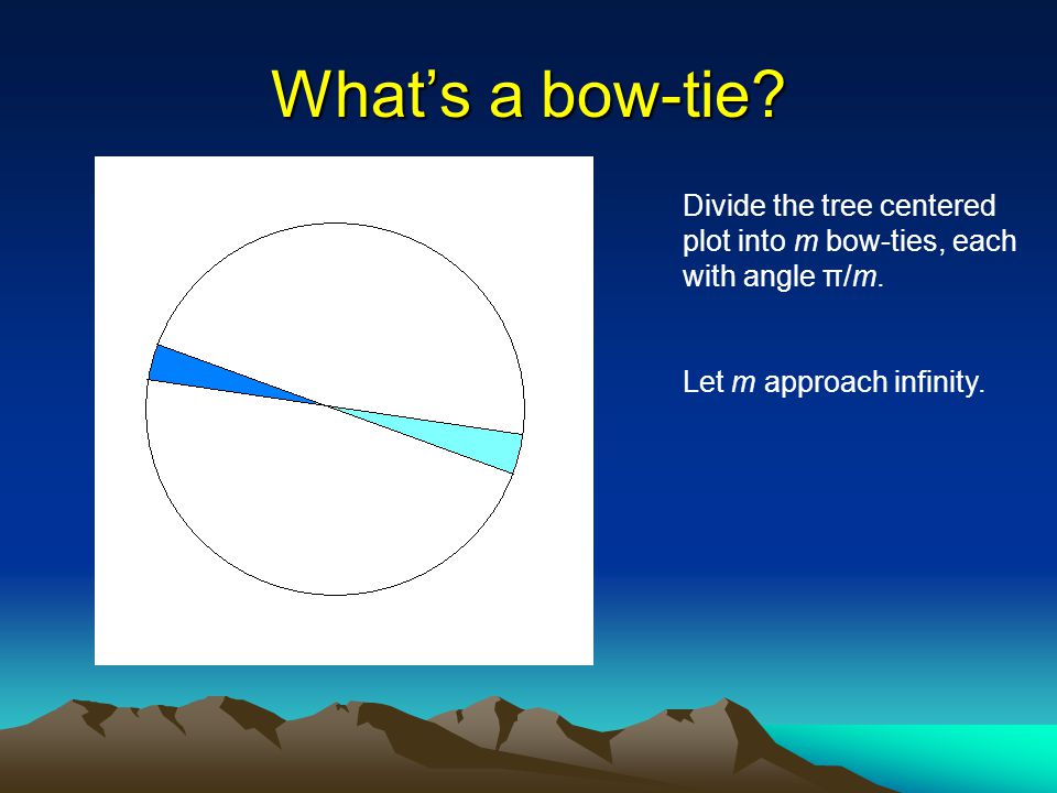 Whats a bow-tie. Divide the tree centered plot into m bow-ties, each with angle π/m.