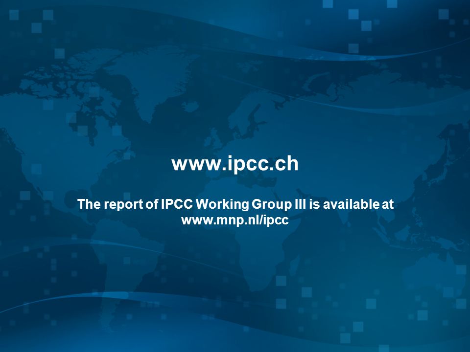 The report of IPCC Working Group III is available at