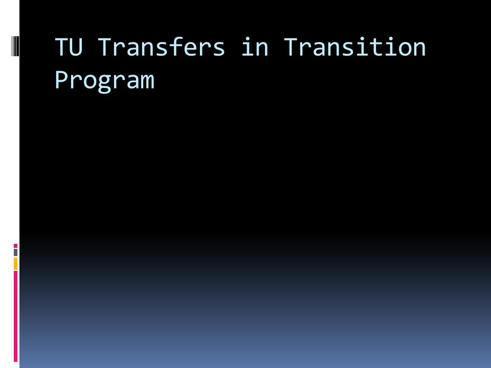 TU Transfers in Transition Program