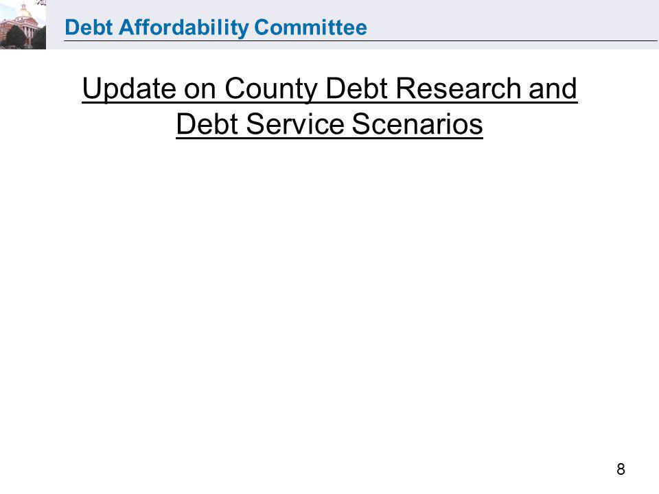 Debt Affordability Committee 8 Update on County Debt Research and Debt Service Scenarios