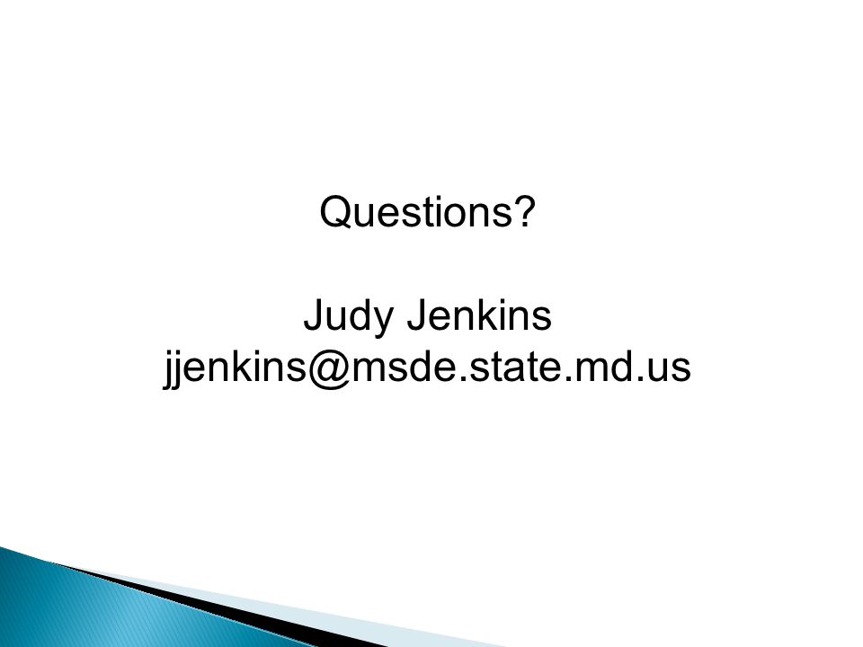Questions Judy Jenkins