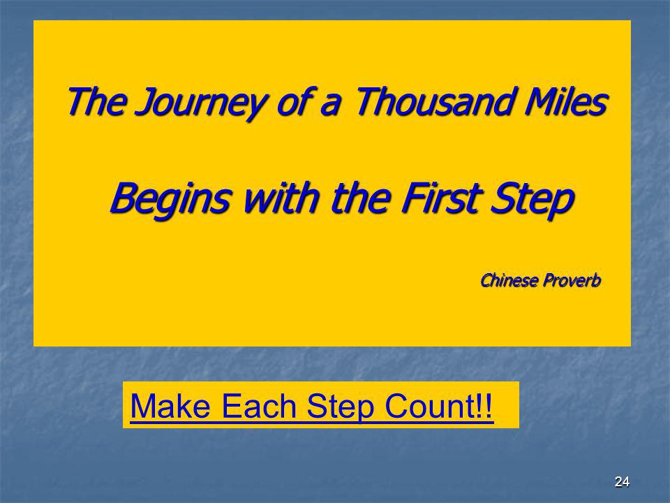 24 The Journey of a Thousand Miles Begins with the First Step Chinese Proverb Make Each Step Count!!
