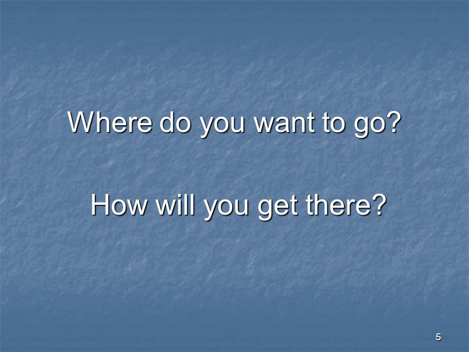 5 Where do you want to go How will you get there How will you get there