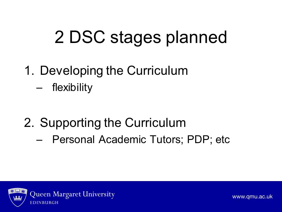 Queen Margaret University Developing and Supporting the Curriculum Dr Roni Bamber, Dr Sally Anderson