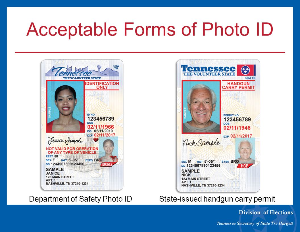 Acceptable Forms of Photo ID Department of Safety Photo IDState-issued handgun carry permit
