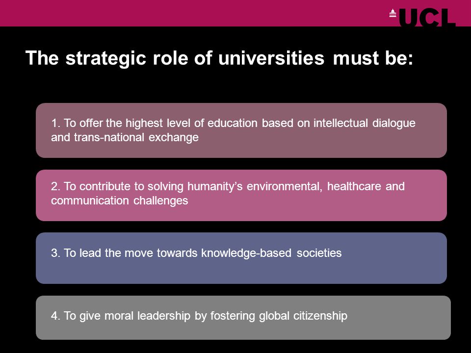 The strategic role of universities must be: 1.