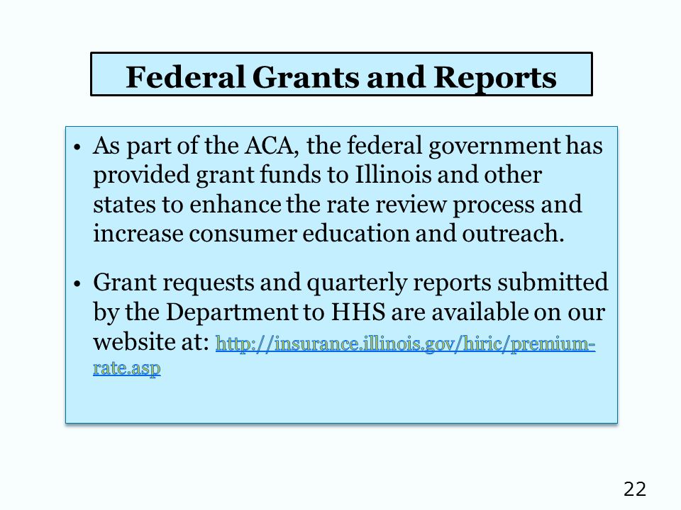 22 Federal Grants and Reports