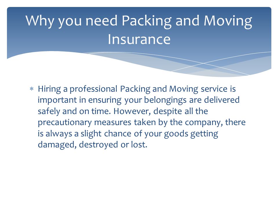 Hiring a professional Packing and Moving service is important in ensuring your belongings are delivered safely and on time.