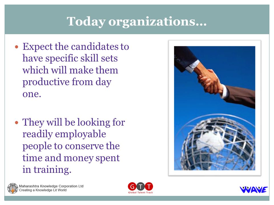 Expect the candidates to have specific skill sets which will make them productive from day one.