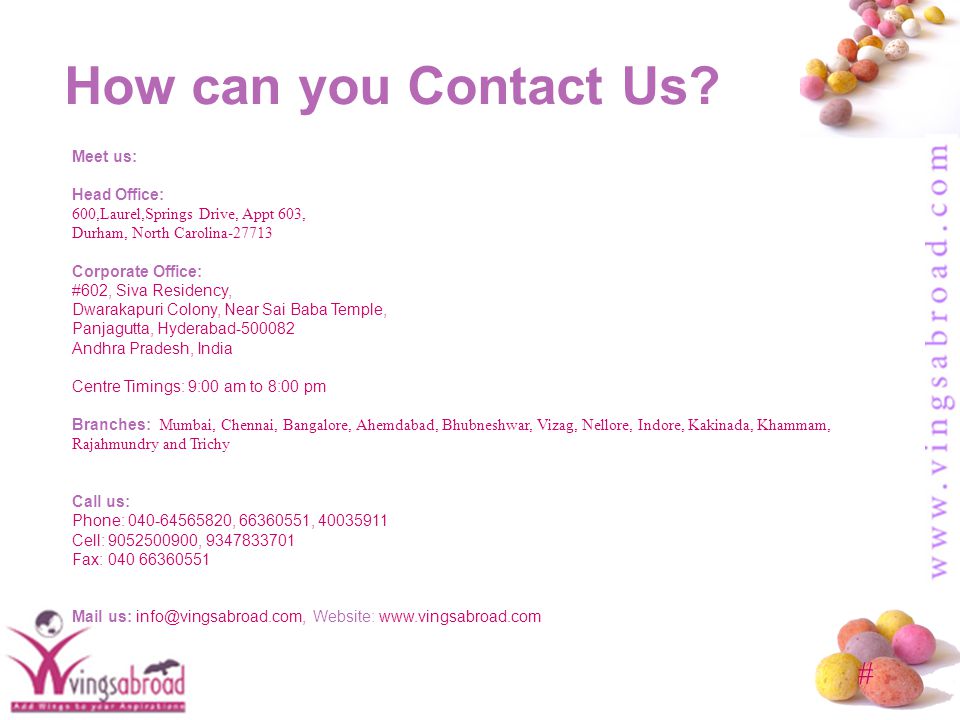 # How can you Contact Us.