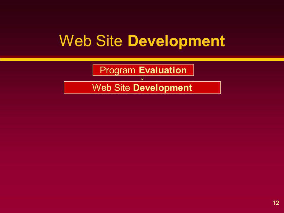 12 Web Site Development Program Evaluation Web Site Development