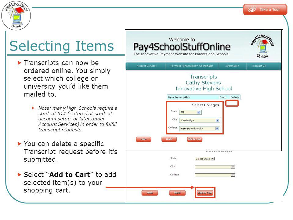 Transcripts can now be ordered online.