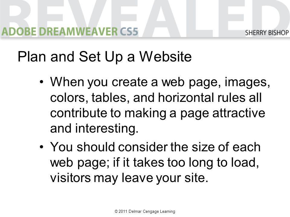 © 2011 Delmar Cengage Learning When you create a web page, images, colors, tables, and horizontal rules all contribute to making a page attractive and interesting.