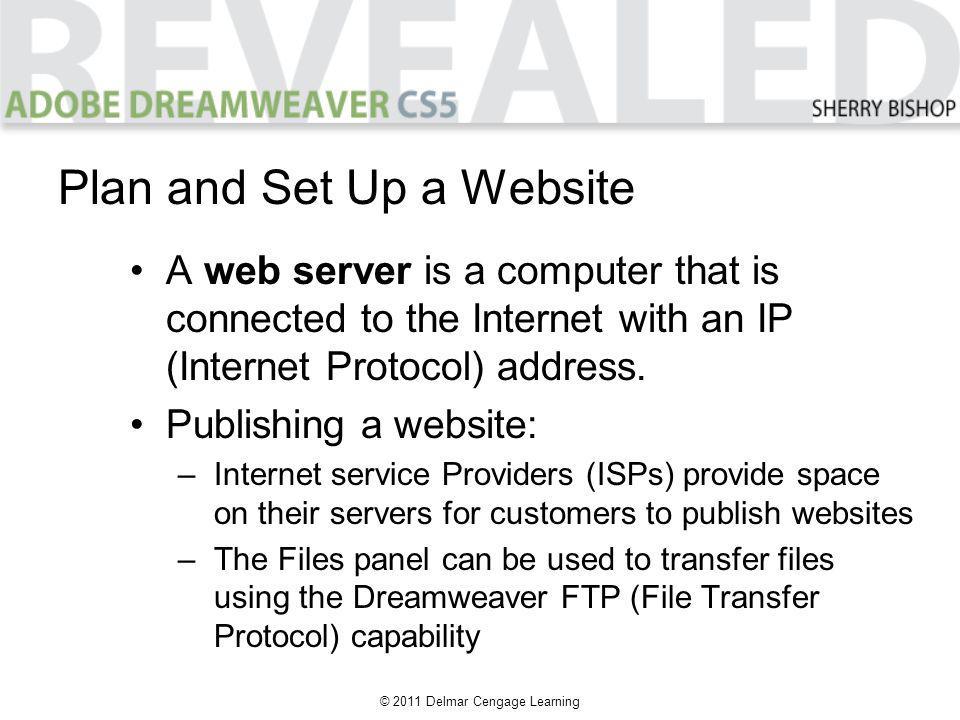 © 2011 Delmar Cengage Learning A web server is a computer that is connected to the Internet with an IP (Internet Protocol) address.