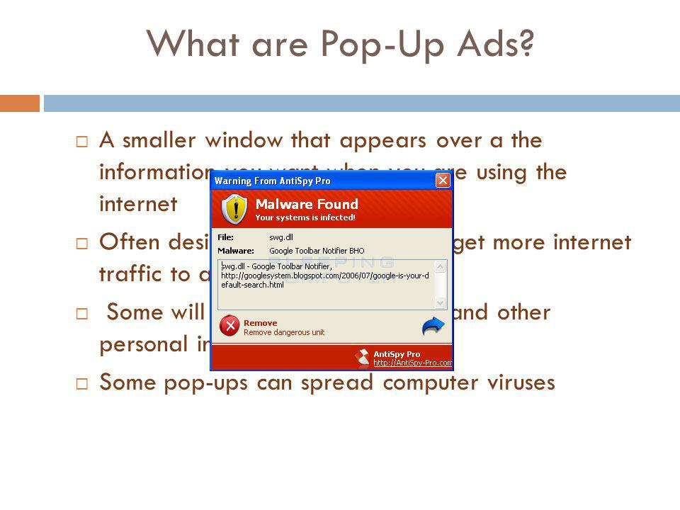 What are Pop-Up Ads.