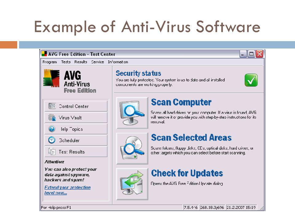 Example of Anti-Virus Software