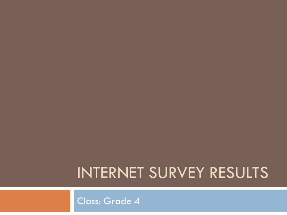 INTERNET SURVEY RESULTS Class: Grade 4