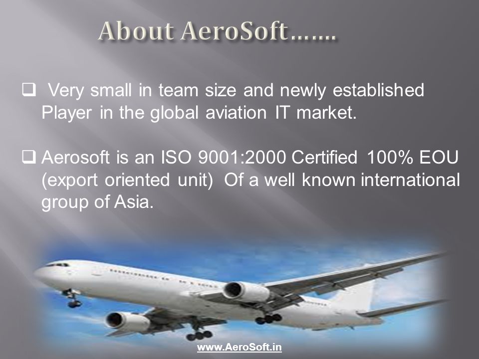 About AeroSoft…….