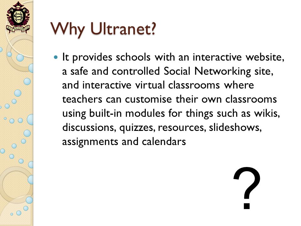 Why Ultranet.