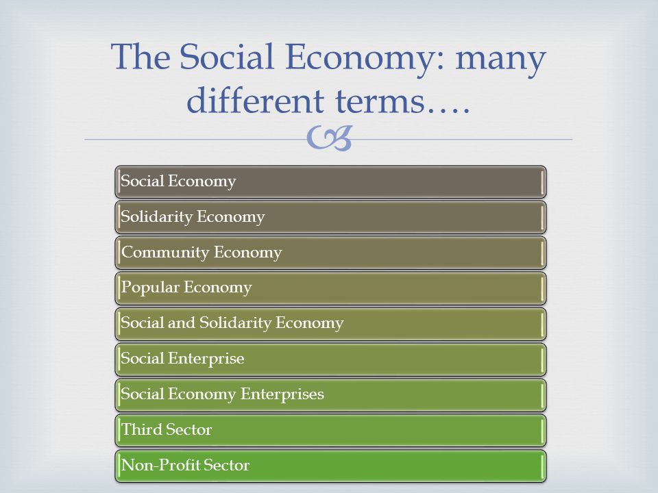 The Social Economy: many different terms….