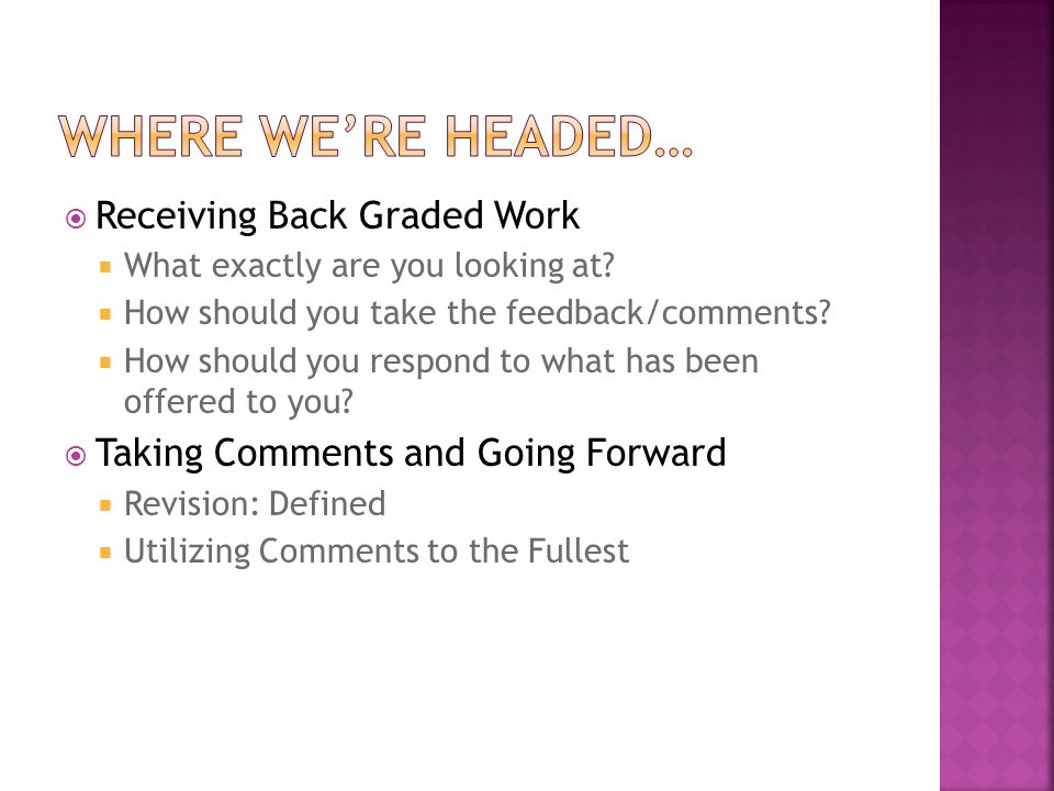 Receiving Back Graded Work What exactly are you looking at.