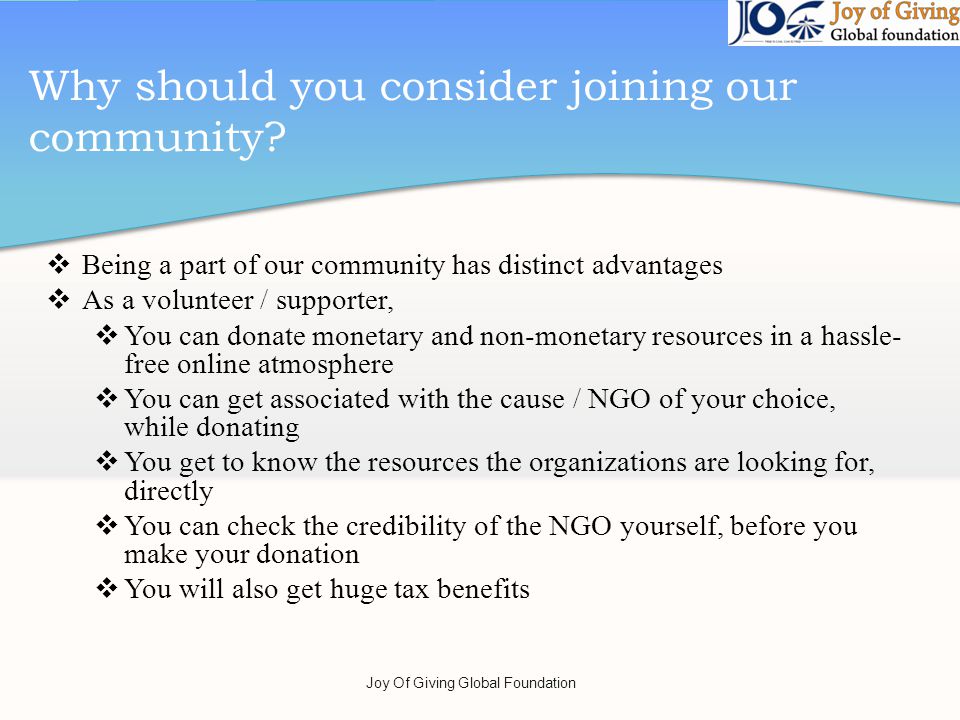 Why should you consider joining our community.