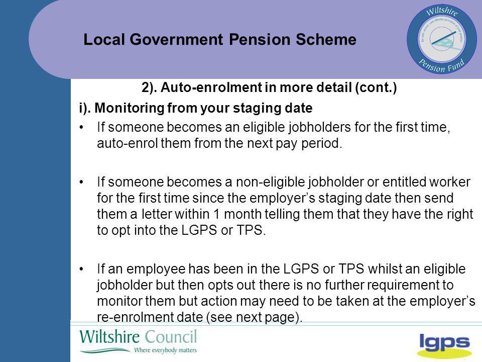 Local Government Pension Scheme i).