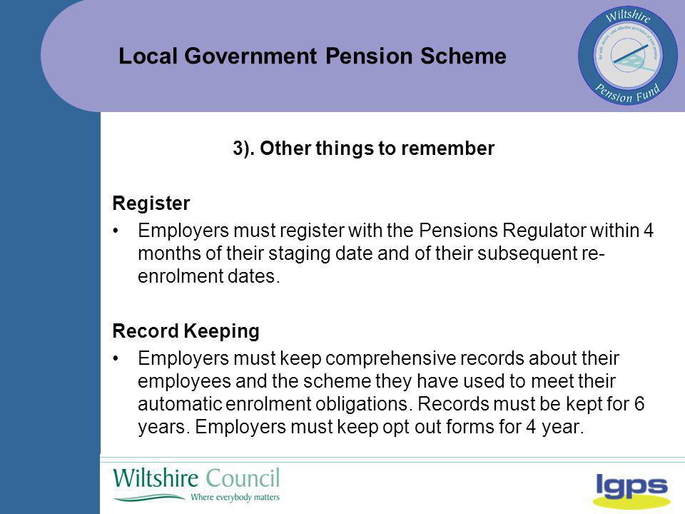 Local Government Pension Scheme 3).