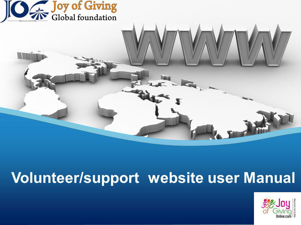Volunteer/support website user Manual