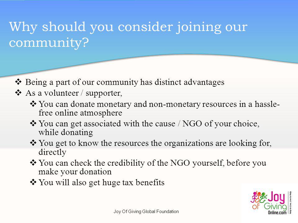 Why should you consider joining our community.