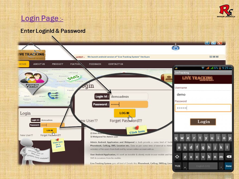 Enter LoginId & Password Login Page :-