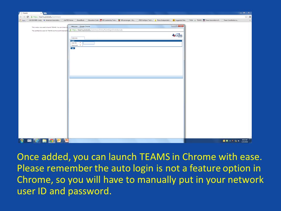 Once added, you can launch TEAMS in Chrome with ease.