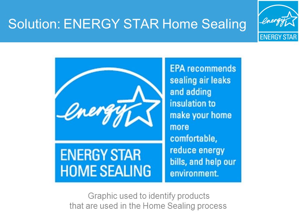 Solution: ENERGY STAR Home Sealing Graphic used to identify products that are used in the Home Sealing process