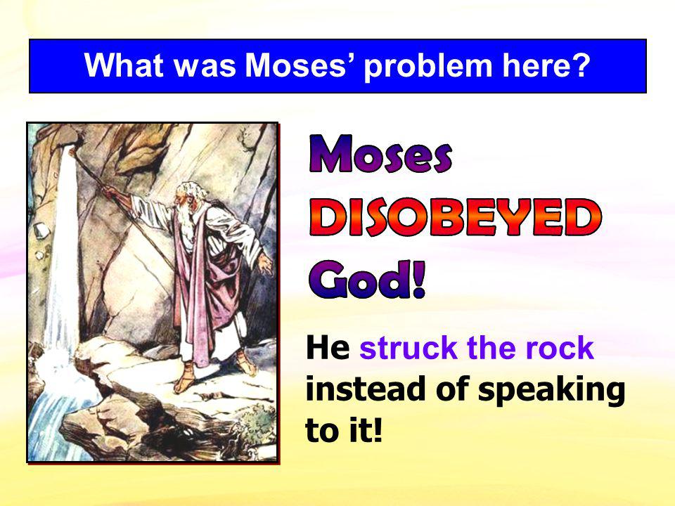 What was Moses problem here He struck the rock instead of speaking to it!
