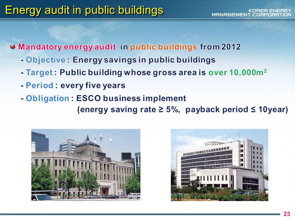Energy audit in public buildings 23