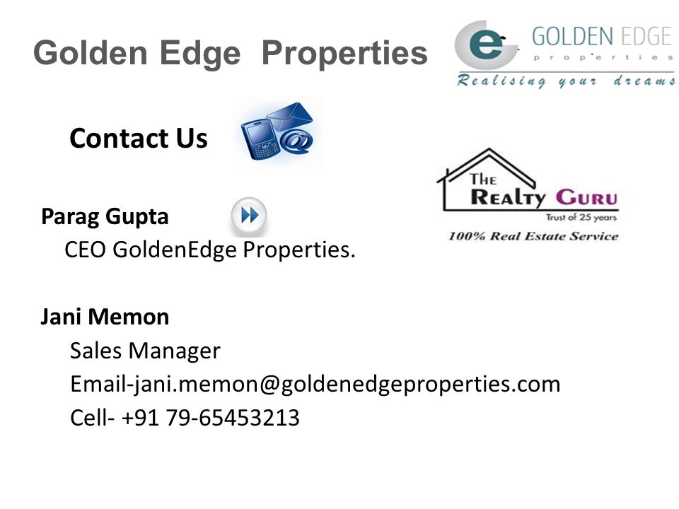 Golden Edge Properties Contact Us Parag Gupta CEO GoldenEdge Properties.