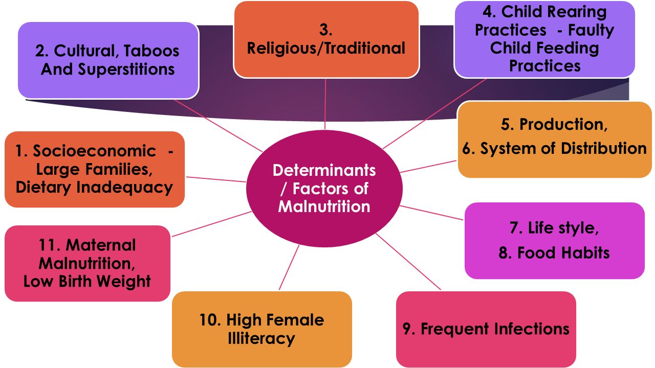 Determinants / Factors of Malnutrition 11. Maternal Malnutrition, Low Birth Weight 3.