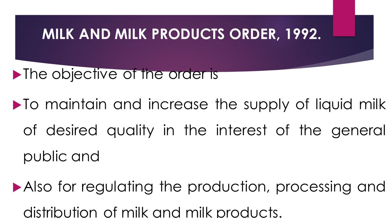MILK AND MILK PRODUCTS ORDER, 1992.