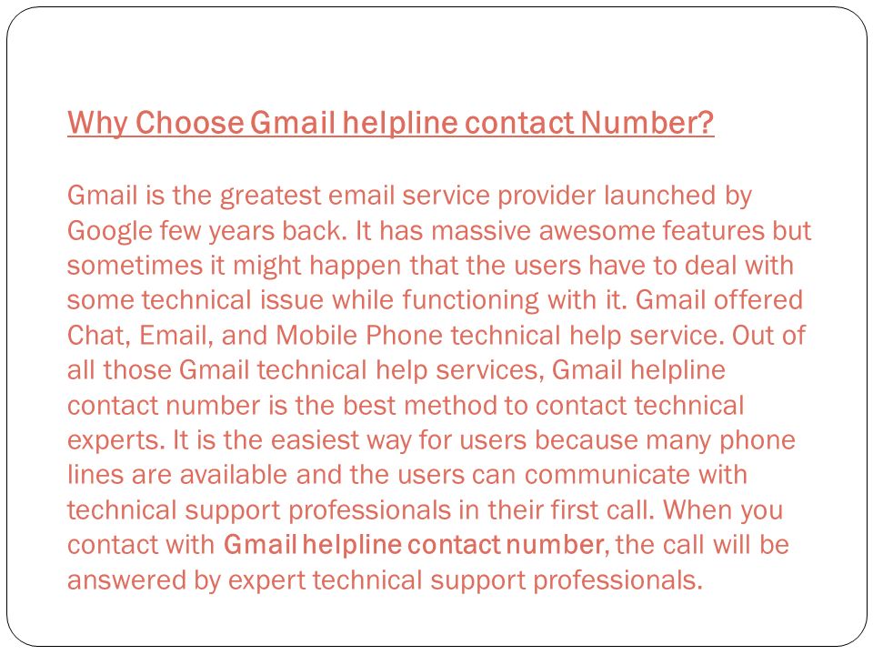 Why Choose Gmail helpline contact Number.