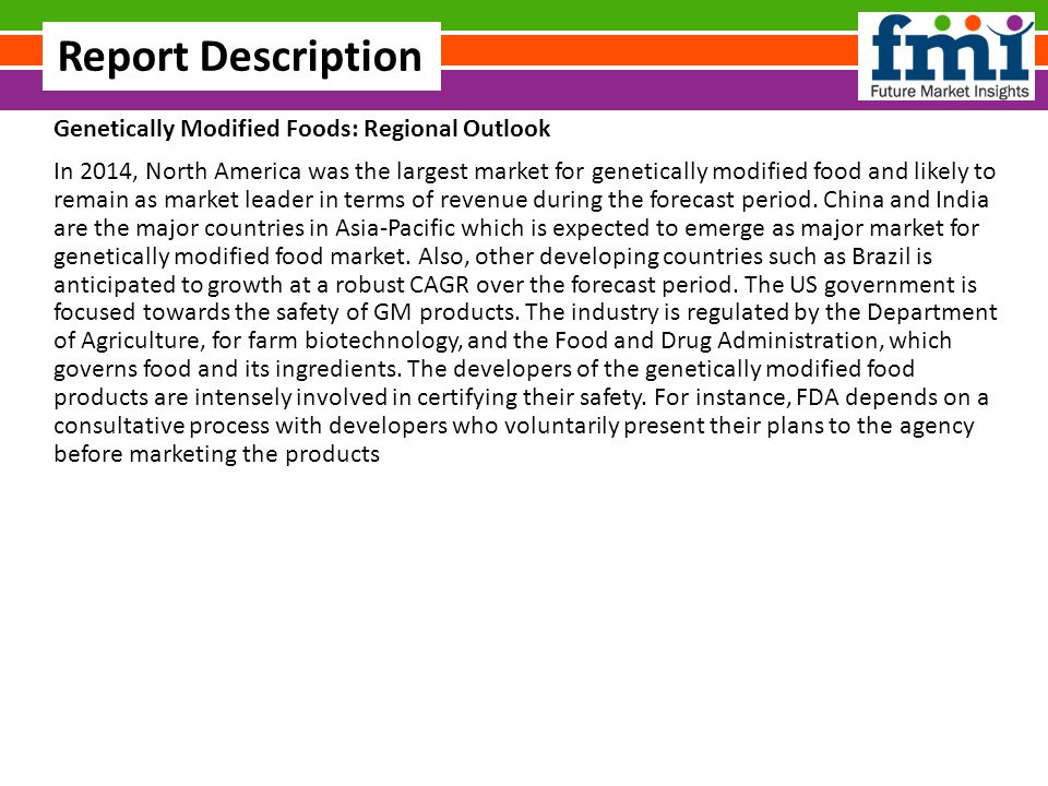 Global Genetically Modified Foods Market Share, Global Trends, Analysis 