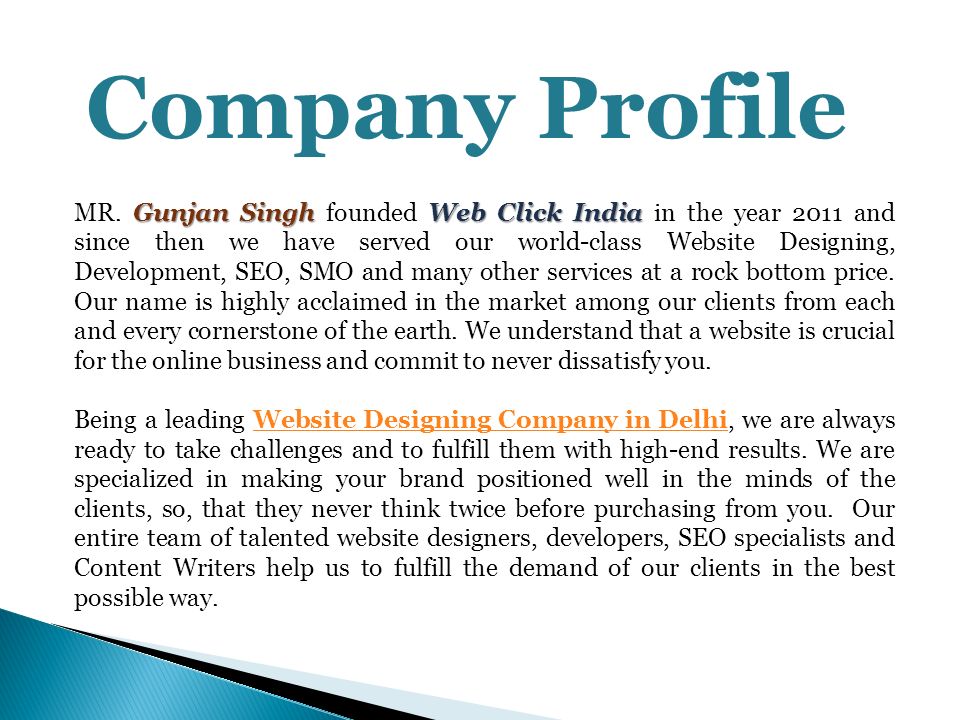 Company Profile Gunjan Singh Web Click India MR.