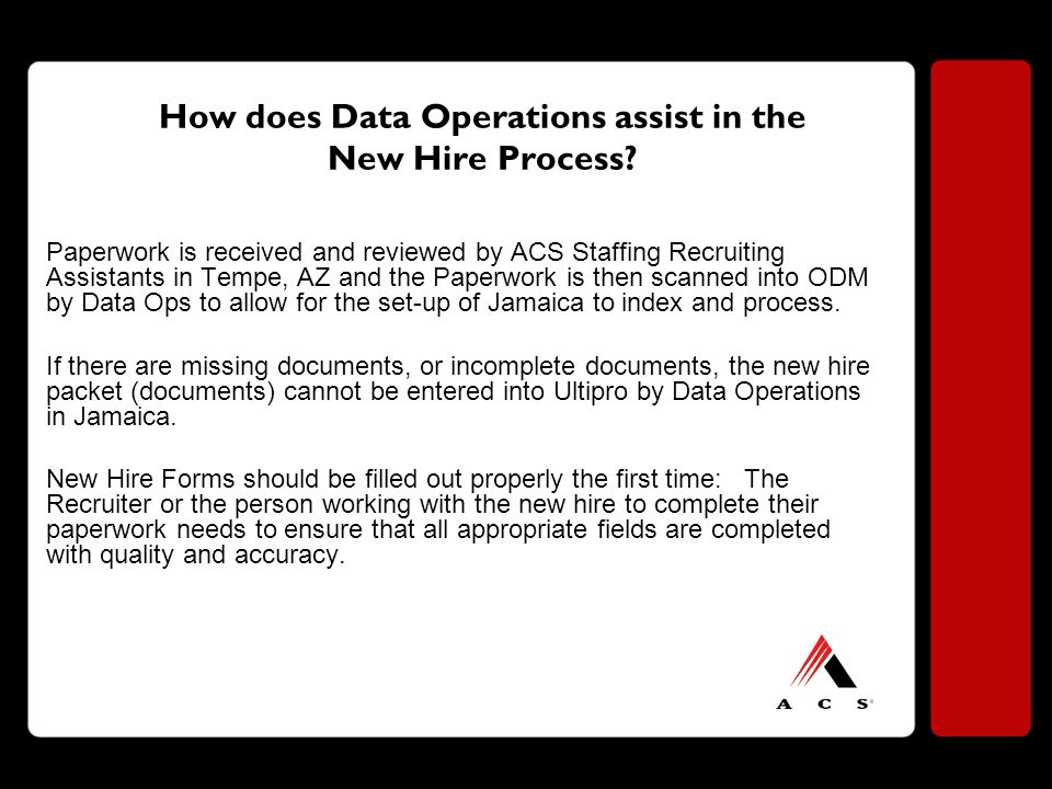 How does Data Operations assist in the New Hire Process.