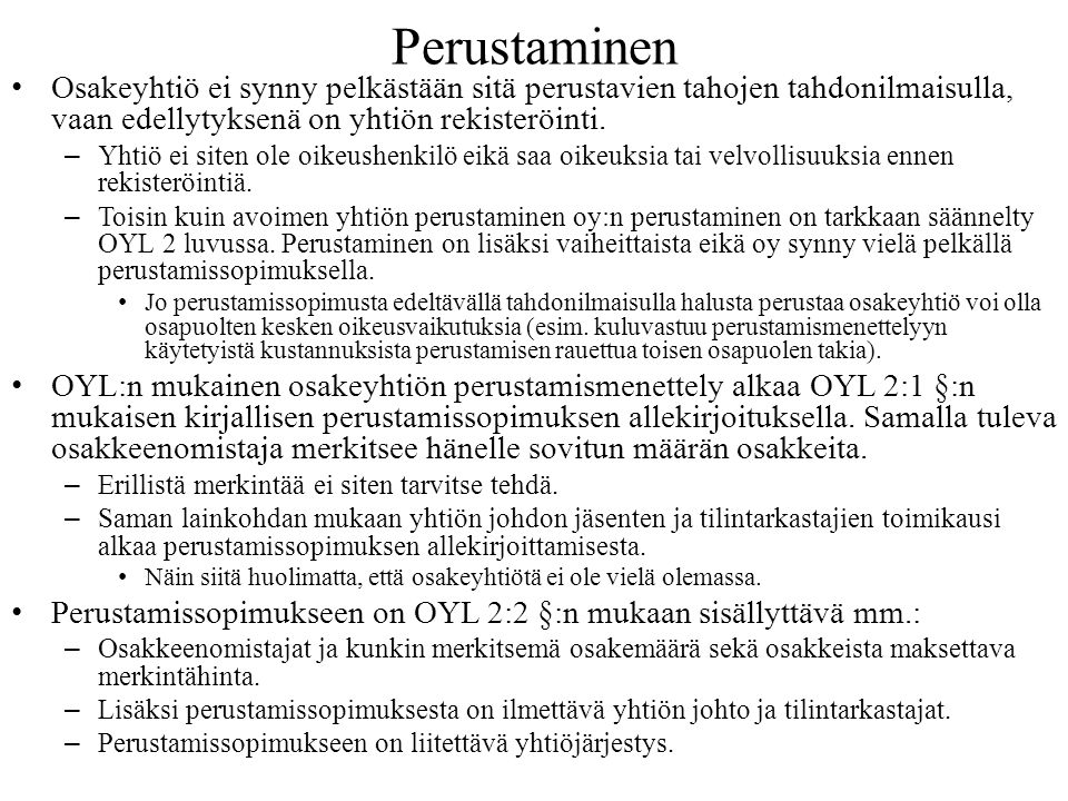 Osakeyhtiön peruskysymyksiä OTT, VT Pertti Virtanen Lapin yliopisto - ppt  download