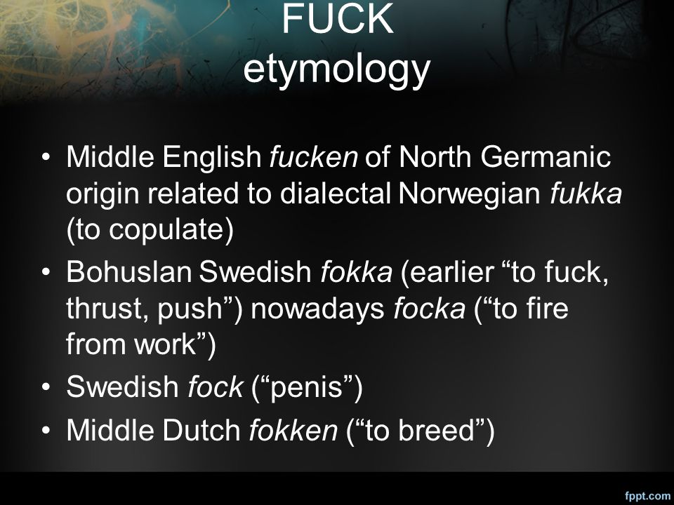 fuck origin of Fuck origin of