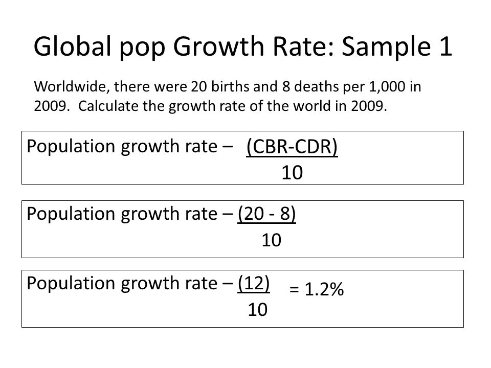 Calculating Population Growth Rate and Doubling Time Solutions. - ppt  download