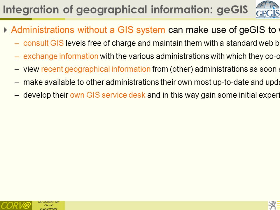 Co Ordination Cell Flemish E Government Generic Gis Open Source