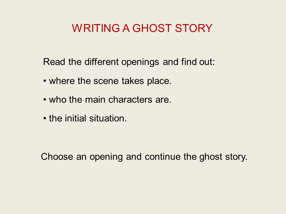 features of a ghost story